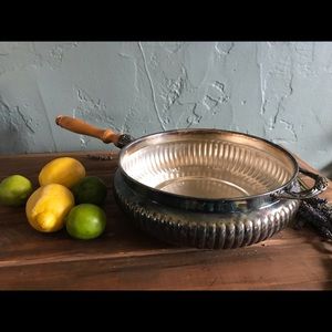 Antique Silver Plated Chafing Dish Farmhouse Decor